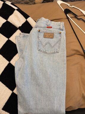 Wrangler Light Blue Denim Jeans with Back Pocket Patch